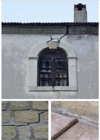 Grietas en fachadas exteriores