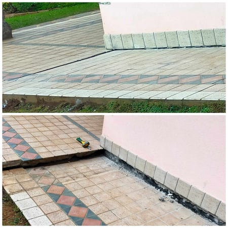 Antes y después de una intervención de Uretek