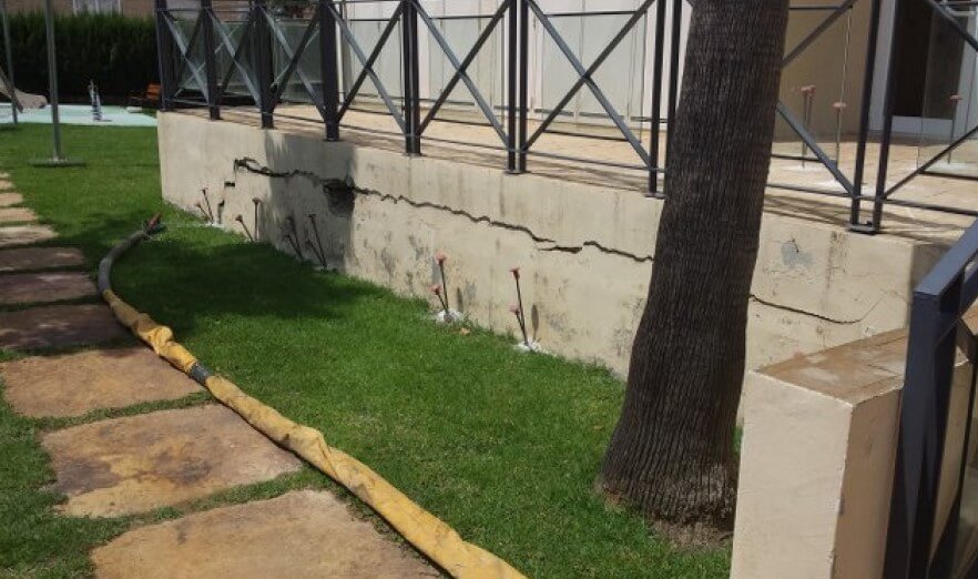 Malla de inyecciones en el exterior