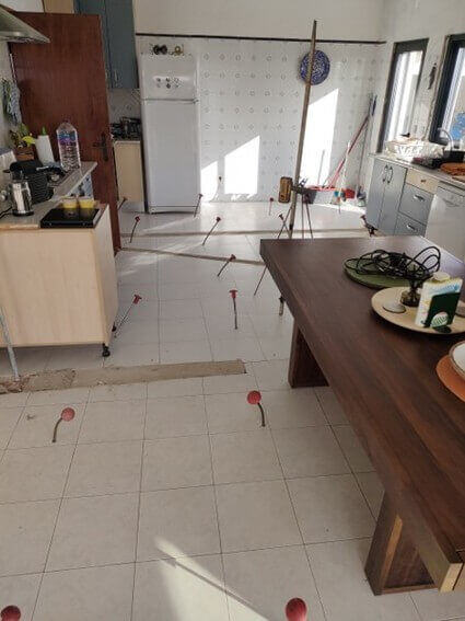 Puntos de inyección en el interior de la vivienda