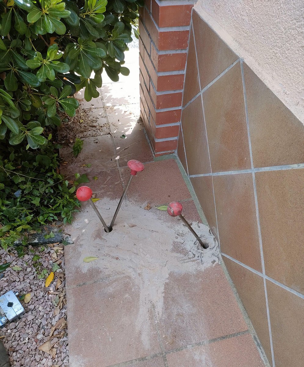 Puntos de inyección de resina