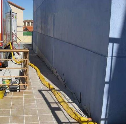 Malla de inyecciones en el exterior