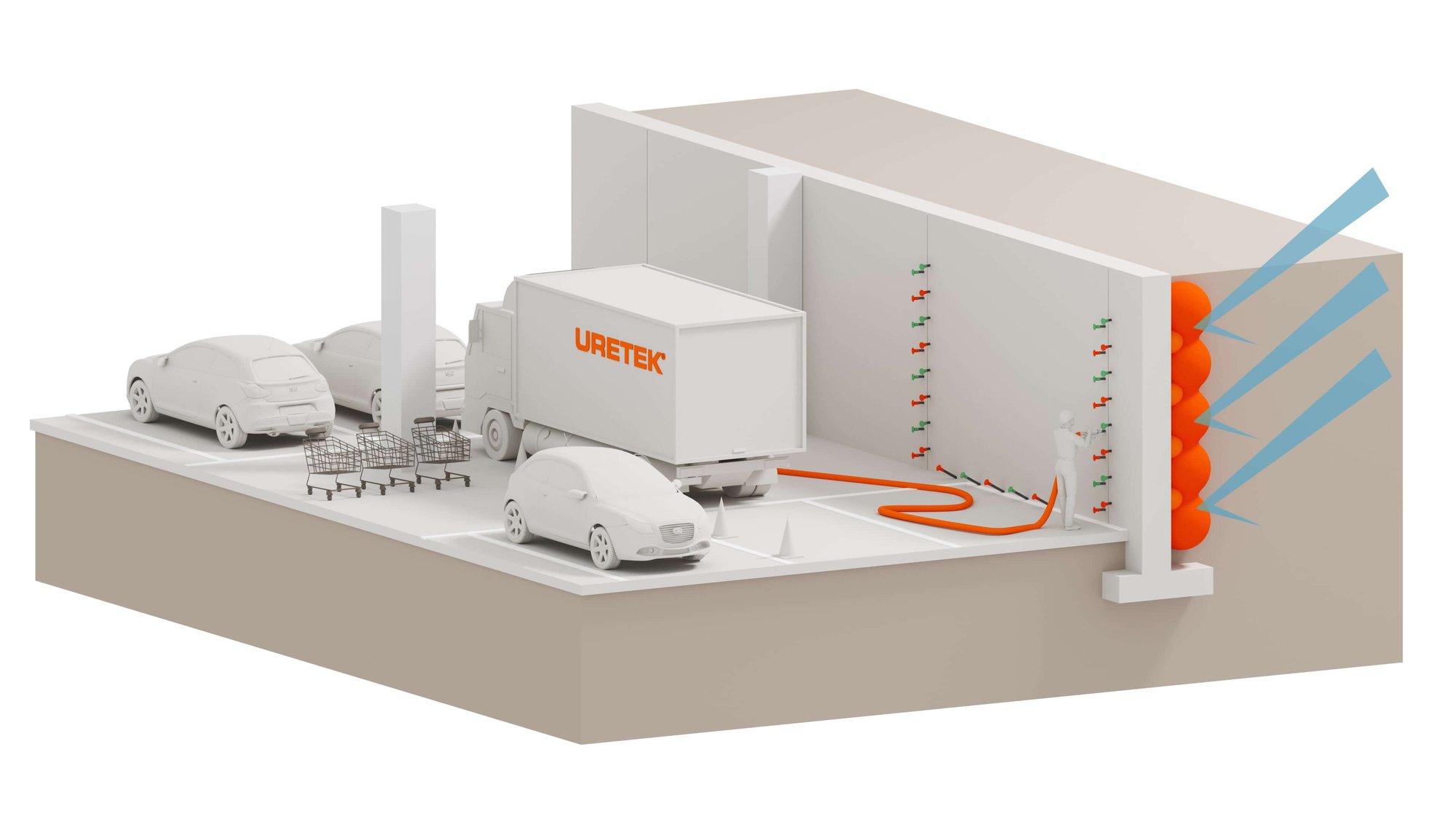 Tratamiento de filtraciones en un garaje