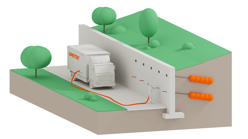 3d anclaje de muros de contención