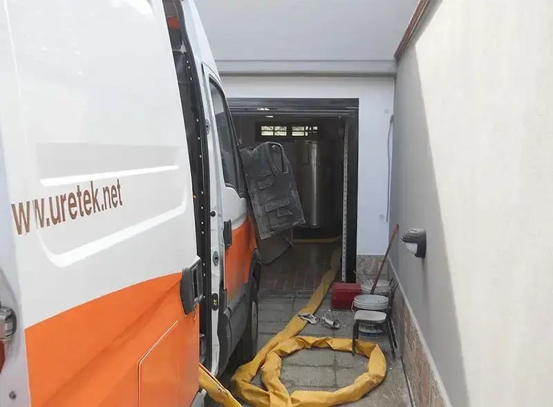 Instalación de la furgoneta para realizar la intervención