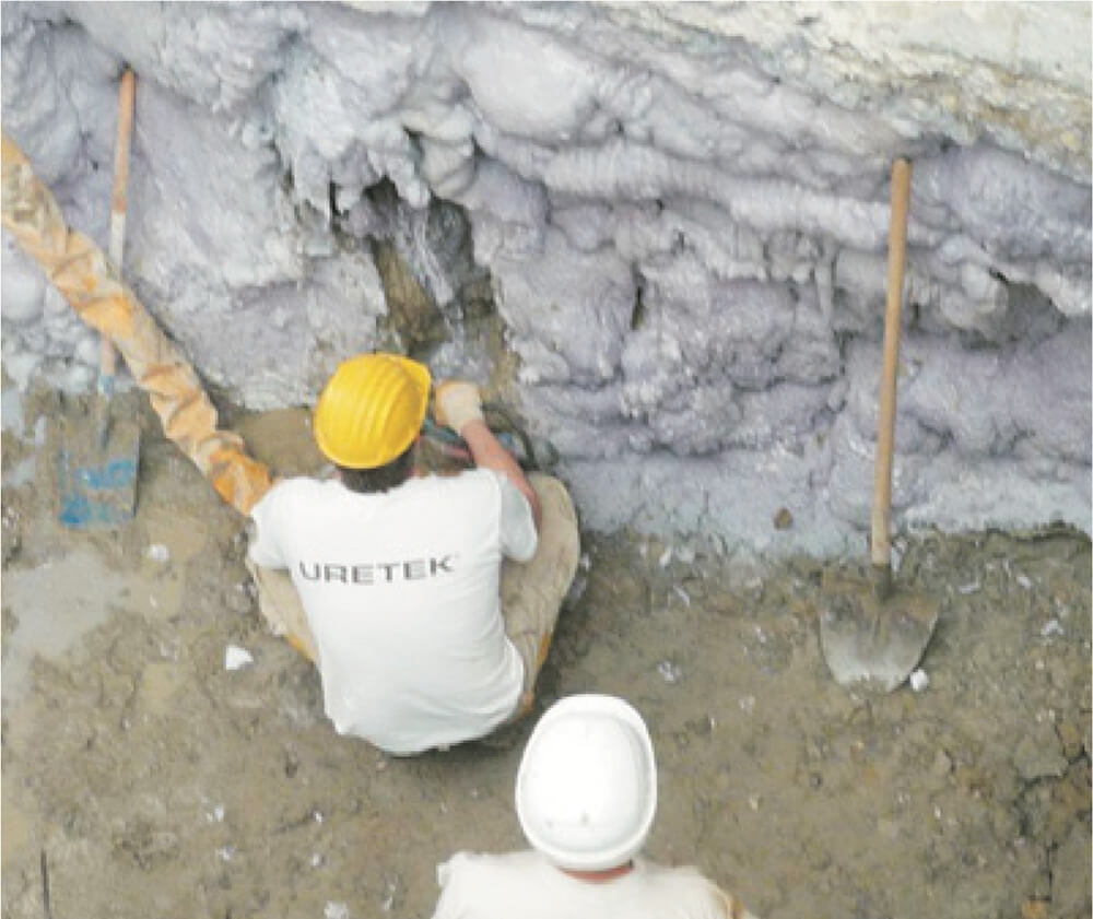 Detener filtraciones en las paredes de una excavación