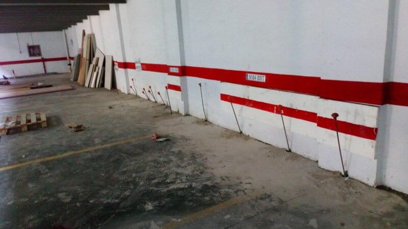 Malla de inyecciones en el exterior
