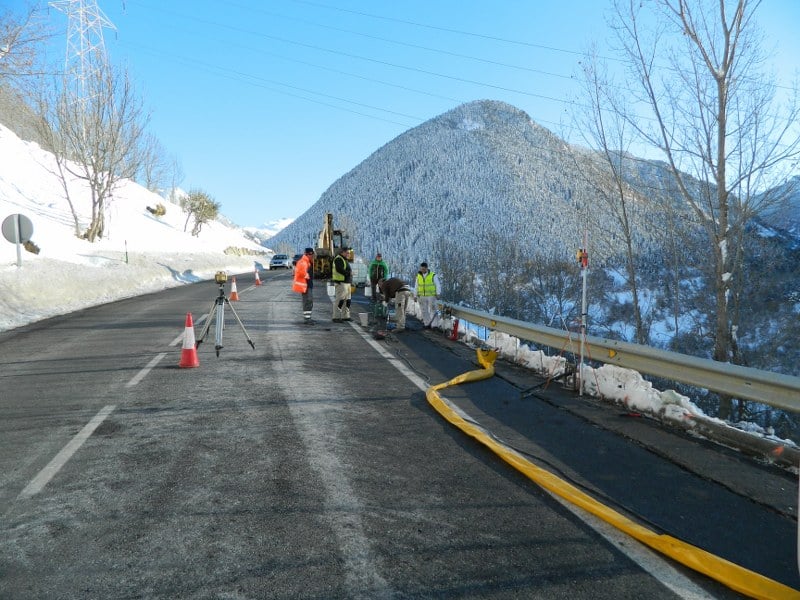 Zona de la carretera para intervenir